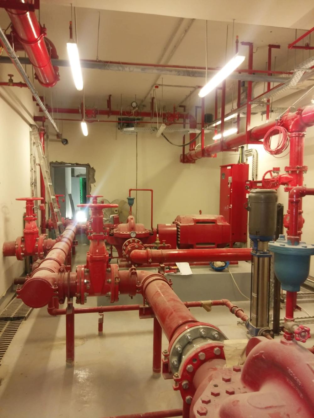 Fire pump control room piping